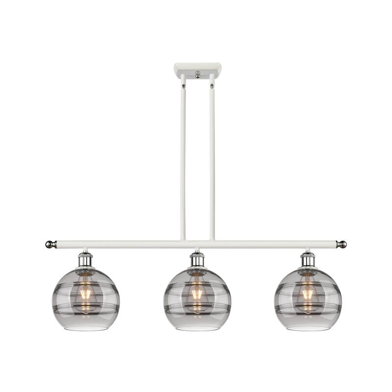 Innovations Lighting 516-3I-10-36 Rochester Linear Rochester 3 Light - White Polished Chrome / Smoked