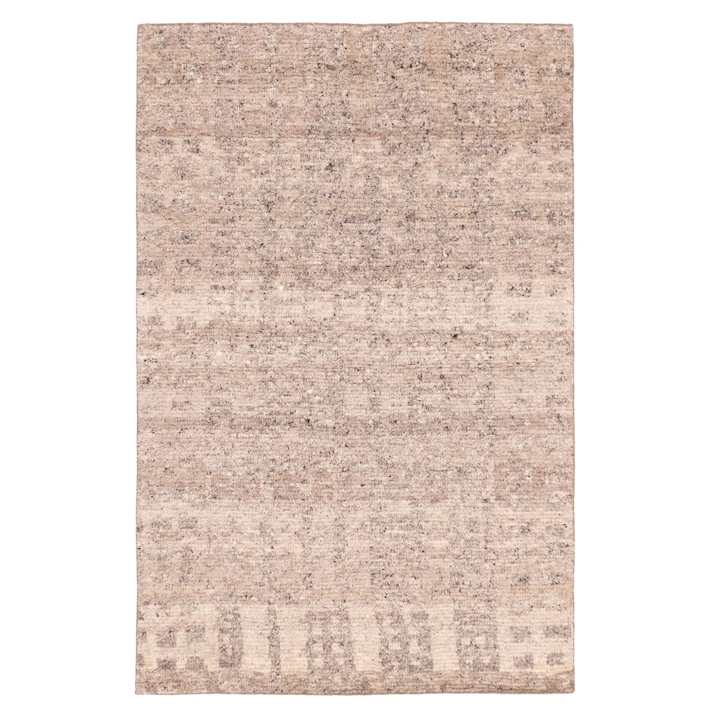 ECARPETGALLERY Hand-knotted Tangier Taupe Wool Rug - 5'0 x 7'9