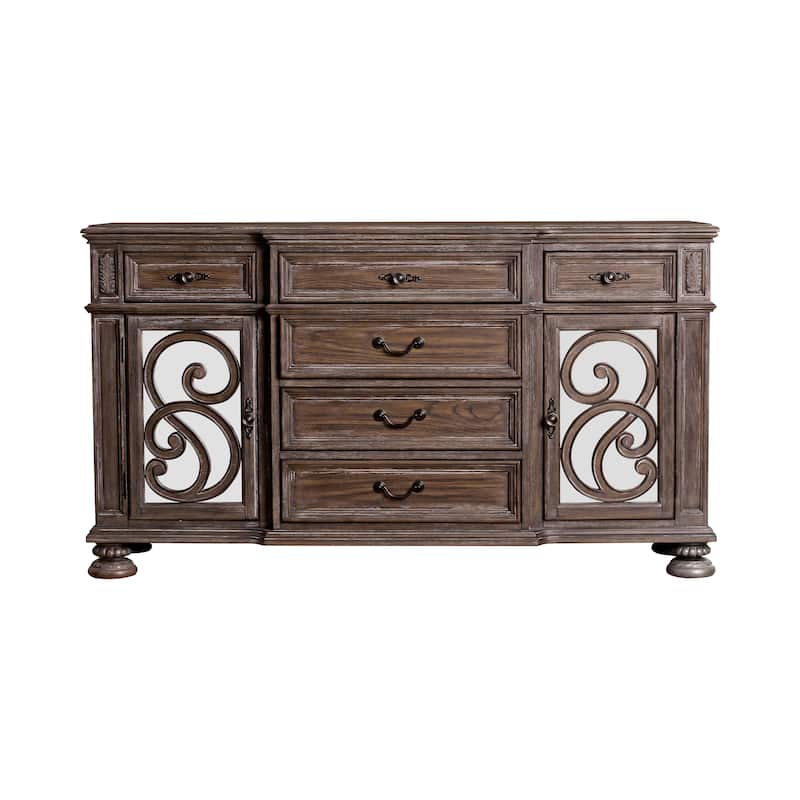 The Gray Barn Cornerways Rustic Brown 6-drawer Dining Server