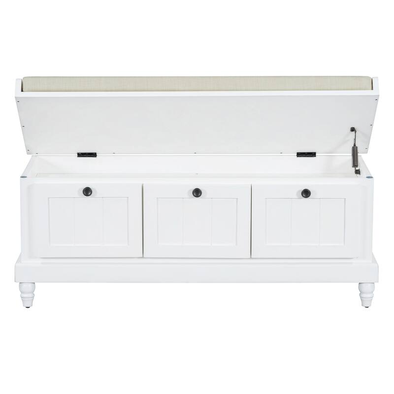 Fluted Entryway Bench with Storage