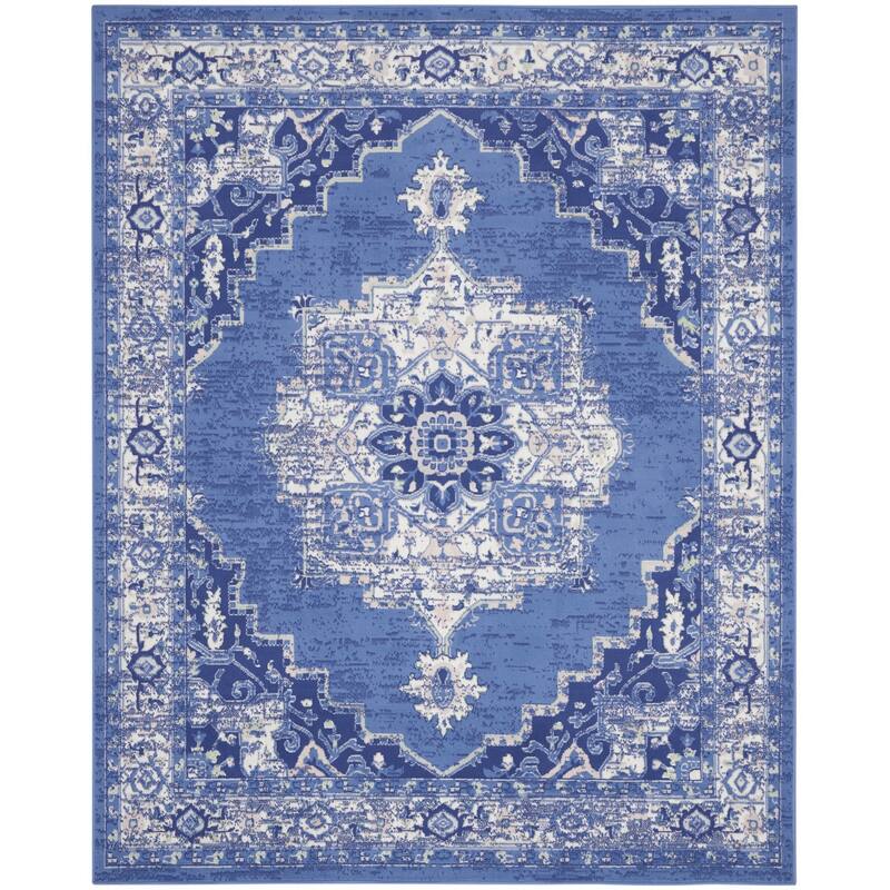 Javug Power Loomed Distressed Floral Non Skid Stain Resistant Area Rug By HomeRoots - 120' X '84' X '0.39