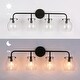 preview thumbnail 9 of 20, Olia Modern Farmhouse Black Bathroom Vanity Light Linear Dimmable Glass Wall Sconces