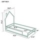 preview thumbnail 16 of 28, Twin Size Wood Bed Frame with House-shaped Headboard Floor bed with Fences