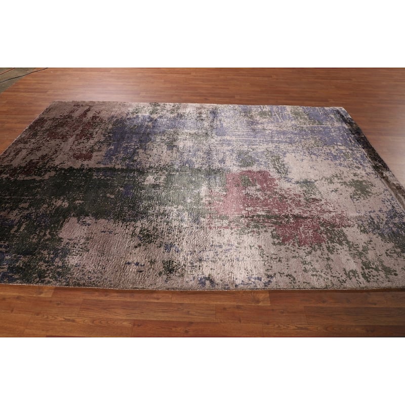 Contemporary Abstract Modern Area Rug Handmade Wool Carpet - 6'7" X 9'6"