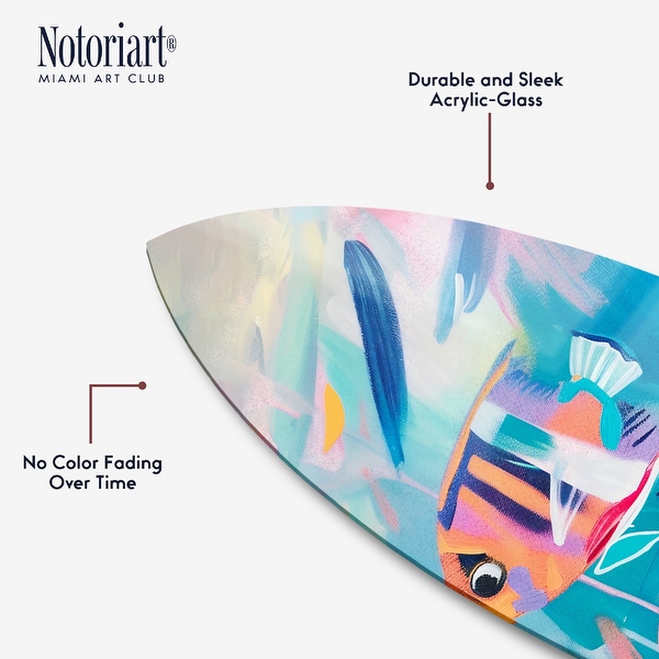 Notoriart Colorful Sea Life Surfboard I Acrylic Wall Art Die