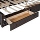 preview thumbnail 17 of 15, Queen Wooden Bed with Storage and Outlets - Elegant Espresso Design