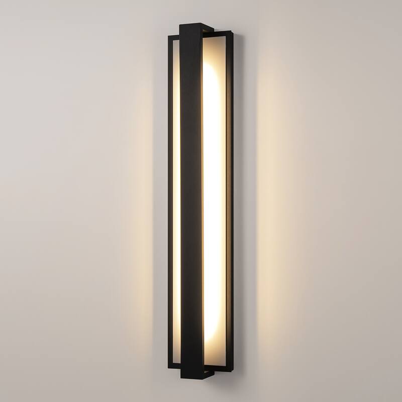 Modern Black Rectangular Linear LED Outdoor Wall Lights/Sconce Lighting