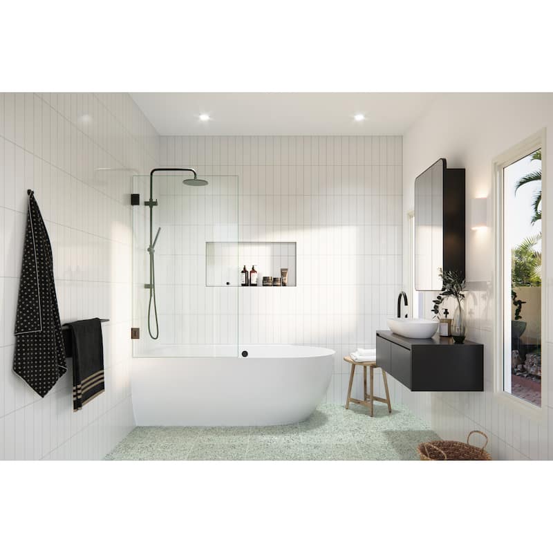 Glass Warehouse 58.25" x 31.25" Frameless Shower Bath Door - Door Only