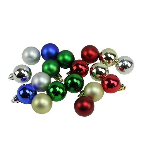 24ct Red and Green Shatterproof 2-Finish Christmas Ball Ornaments 2.5 60mm