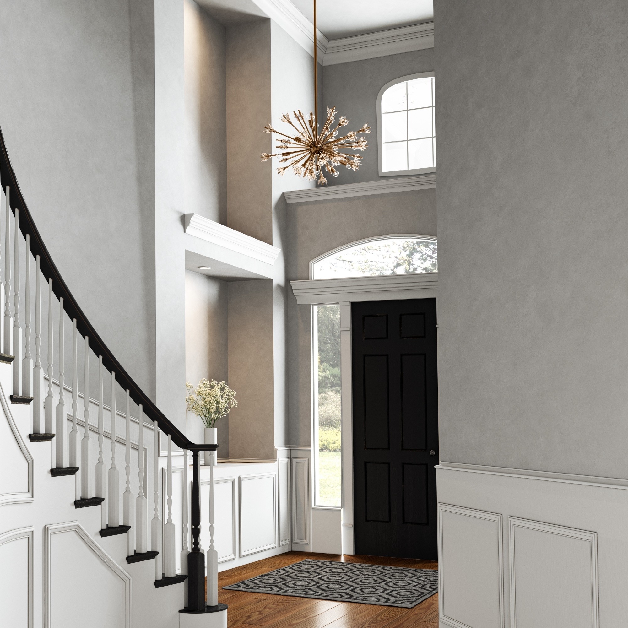 19-Light Starburst Satin Brass Ceiling Chandelier - 26"