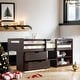 preview thumbnail 1 of 46, Twin Size Loft Bed With Two Shelves And Two Drawers Antique Espresso
