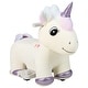 preview thumbnail 1 of 7, 6V Electric Animal Ride On Toy with Music and Handlebars-Beige - 28.5" x 13" x 22"