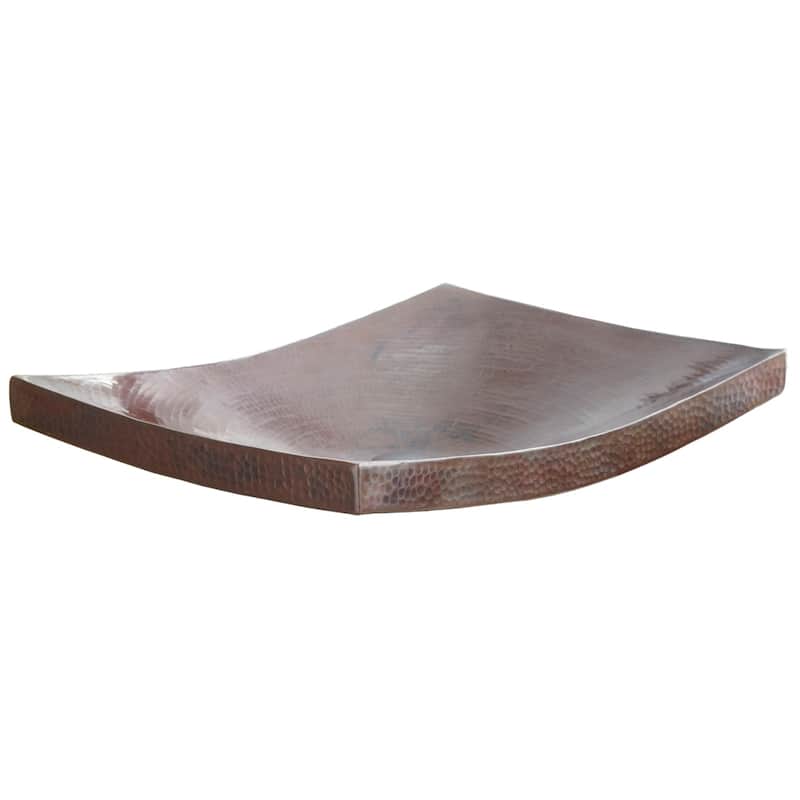 Kohani Hand-Hammered Copper Curved Vessel Bathroom Sink - 20 x 15 x 4