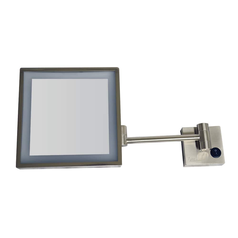 Whitehaus Wall Mounted LED Square 5x Magnifying Mirror