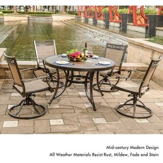 Clihome Aluminum 5 Piece Outdoor Dining Set