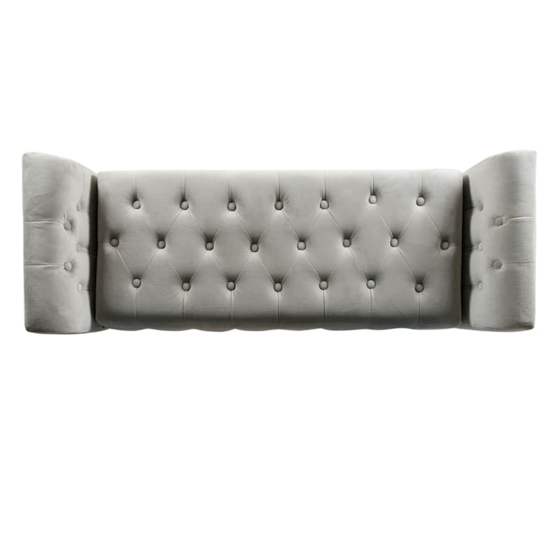 Copper Grove ArumDove Grey Velvet Settee-style Storage Bench