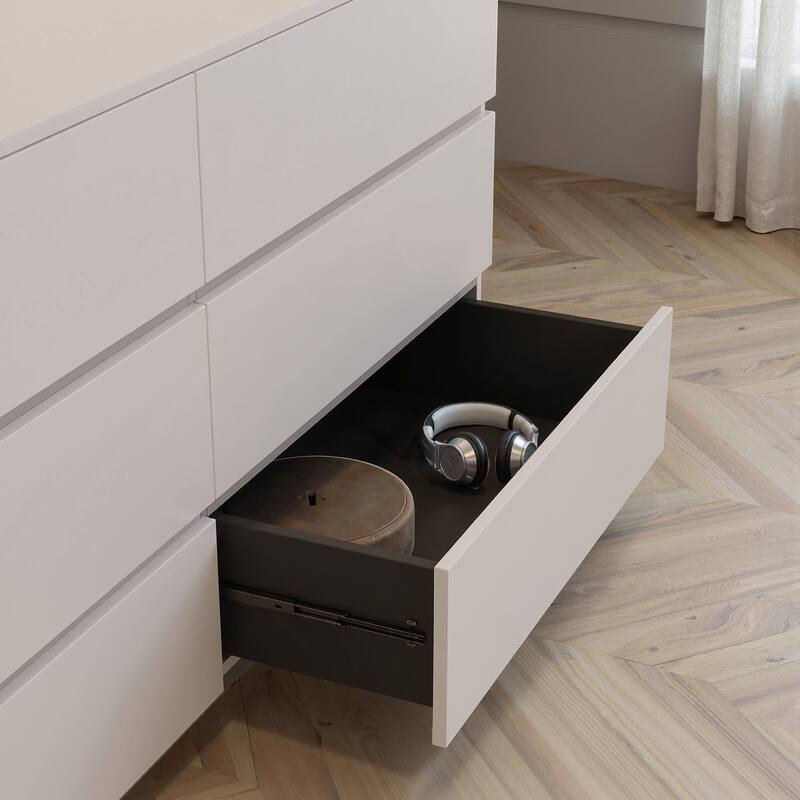 144.26'' Home Office Expandable Dresser Desk With 6 Drawers