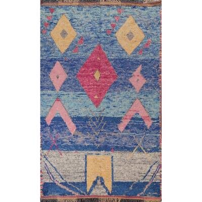 Tribal Moroccan Oriental Wool Area Rug Hand-knotted Home Decor Carpet - 5'11" x 9'6"