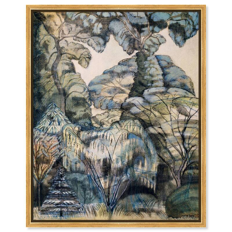 Trees in Bird Garden 1913 Canvas by Art Remedy - Gold - 20" x 24"