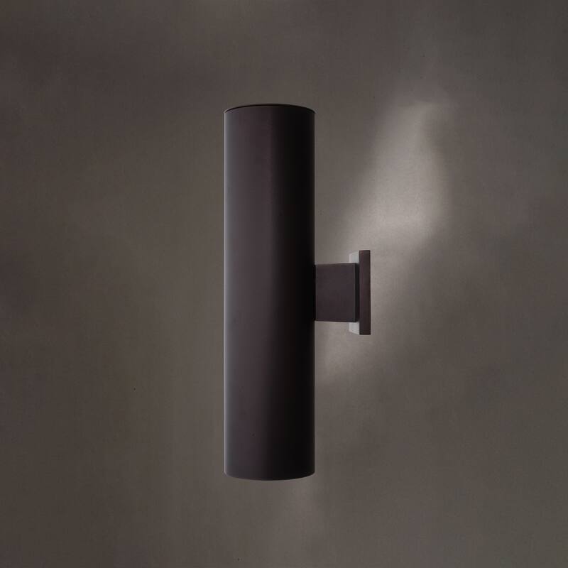 Chiasso 2-Light Modern Outdoor Wall Sconce, Rust-Resistant Aluminum Cylinder Shade, Up Down Lighting, Exterior Lantern