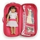 preview thumbnail 7 of 9, Badger Basket Doll Travel Case with Bed and Bedding - Pink