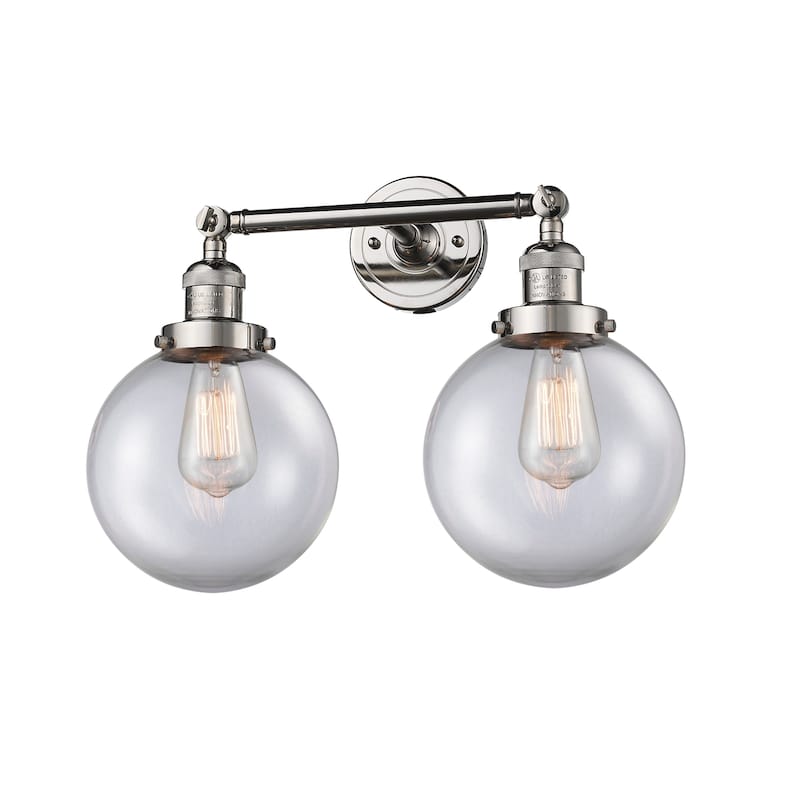 Innovations Lighting Beacon 2 Light 19" Wide Bathroom Vanity Light - Polished Nickel / Clear
