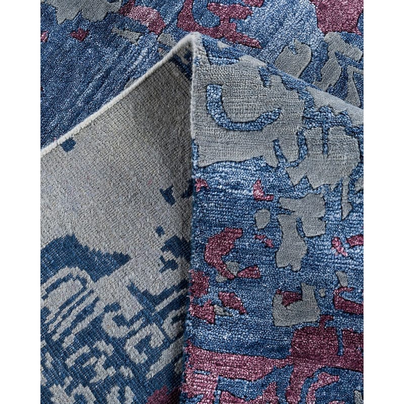 Modern One-of-a-Kind Hand-Knotted Area Rug - Gray, 9' 2" x 11' 10" - 9' 2" x 11' 10"