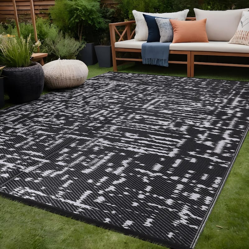 Beverly Rug Reversible Mats Plastic Outdoor Rug for Camping, Patio, Backyard, RV, Picnic, Deck