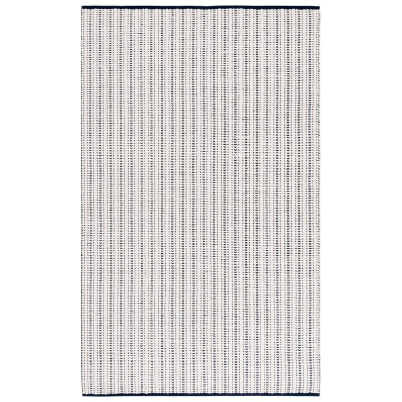 SAFAVIEH Handmade Vermont Muniba Wool & Cotton Rug - 6' Square - Navy/Ivory