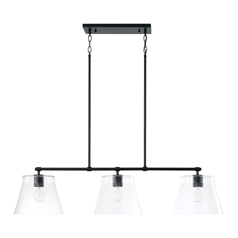 Baker 3-light Island Fixture/ Linear Chandelier - Matte Black