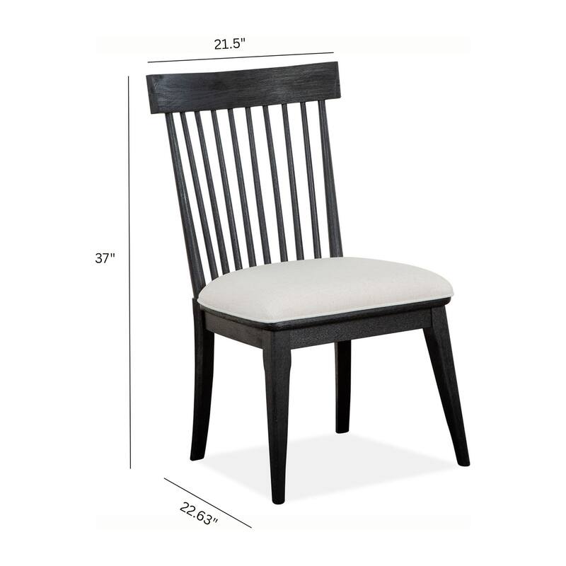 Magnussen Home Harper Springs Forged Iron Windsor Back Upholstered Side Chair Two Pack - 21.5''W x 22.63''D x 37''H