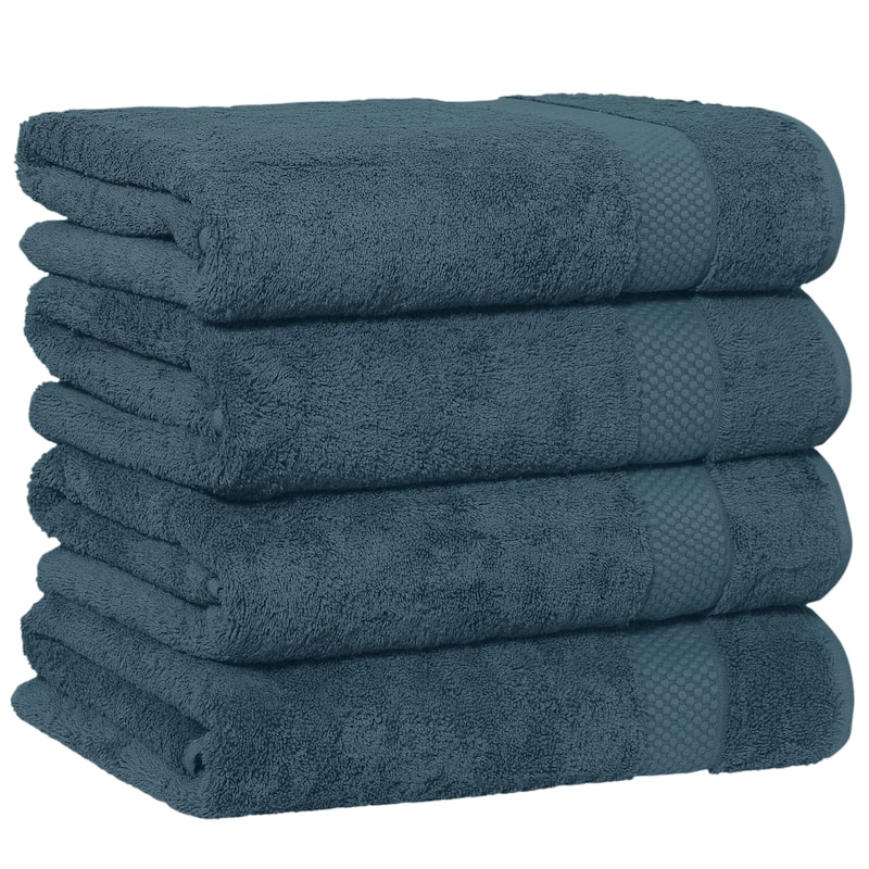 Authentic Hotel and Spa 100 percent Aeagean Long Staple Turkish Cotton STARLIGHT Terry Bath Towels (Set of 4)