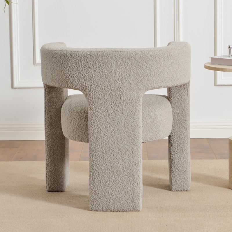 KINWELL 28" Wide Boucle Upholstered Square Armchair