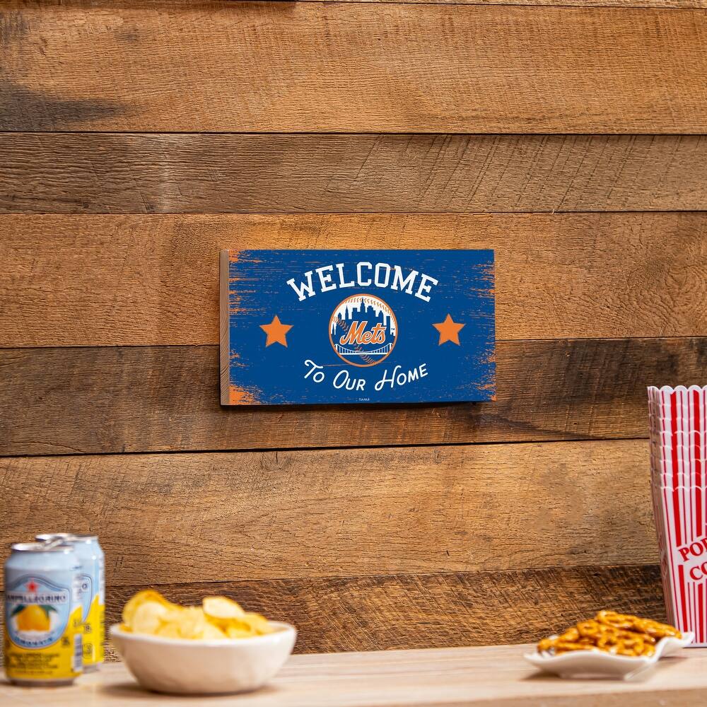 New York Mets Wooden Door Decor Wall Sign - Multi-Color
