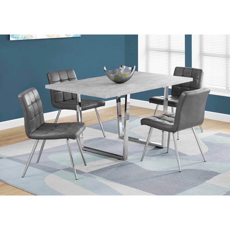 Dining Table, Rectangular, Kitchen, Dining Room, Chrome Metal