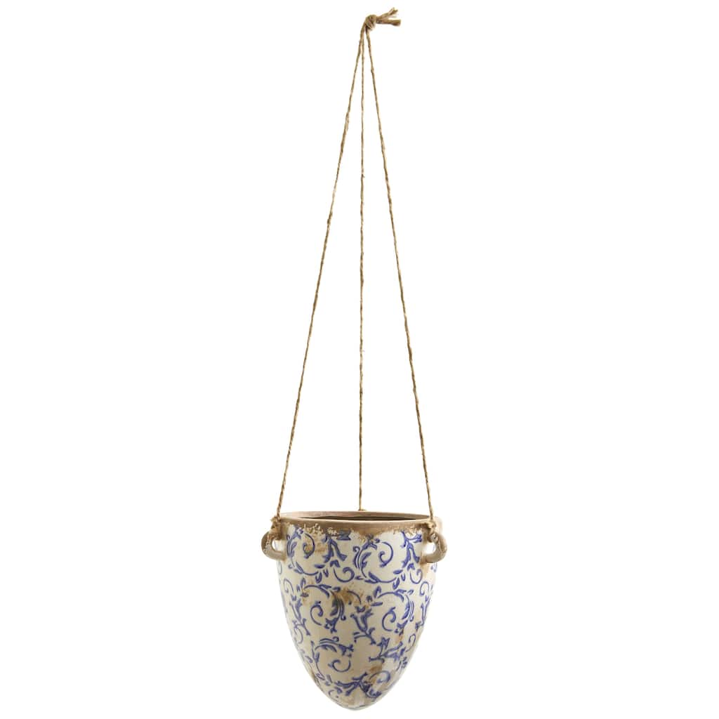 2' Tuscan Hanging Ceramic Scroll Planter