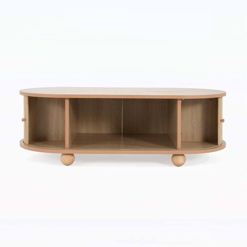 Oval Storage Side Table,Ideal for r Living Space and Creating a Cozy Ambiance