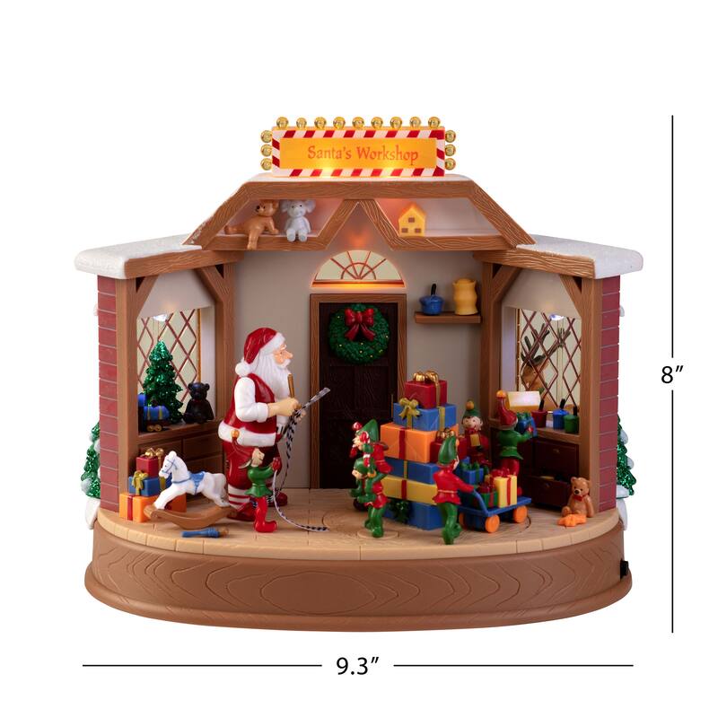 8" Animated & Musical Santa's Workshop