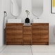 preview thumbnail 98 of 112, ARTCHIRLY 24/36/48/60 Inch Bathroom Vanity with Sink, Freestanding Bathroom Vanity with Soft Close Door and Shelf 58.86''W×18.9''D - Brown Ebony-110