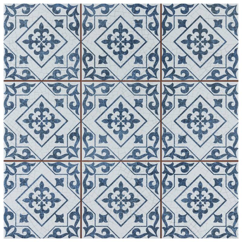 Merola Tile Harmonia Atlantic Cobalt Blue 13" x 13" Ceramic Floor and Wall Tile
