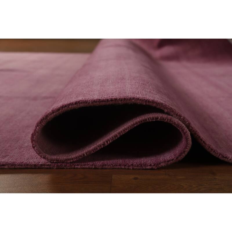 Hand Knotted Oriental 100% Wool Carpet Modern Solid Purples Gabbeh Area Rug - 11' 5'' X 8' 0''