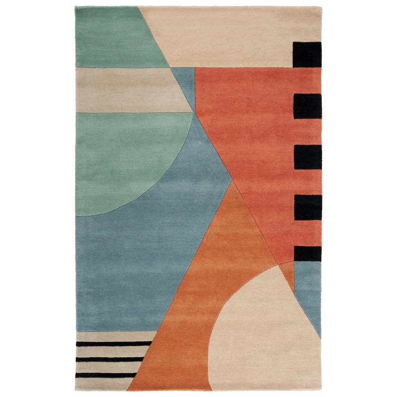 SAFAVIEH Handmade Rodeo Drive Willow Mid-Century Modern Abstract Wool - 3' 6" x 5' 6" - Gold - Runner/Rectangle