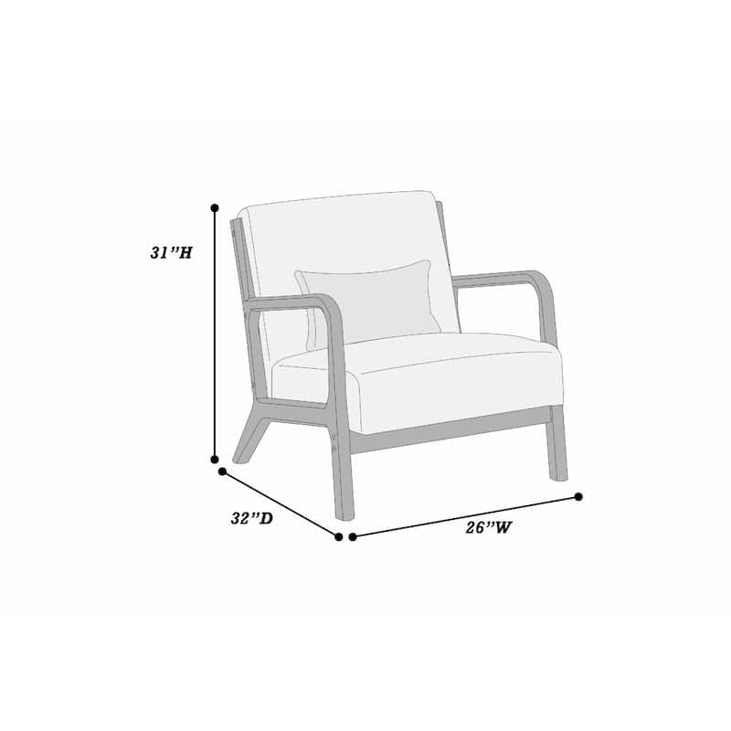 Jerime Accent Chair, Dark Gray Corduroy Fabric, 1 Pillow, Brown Wood