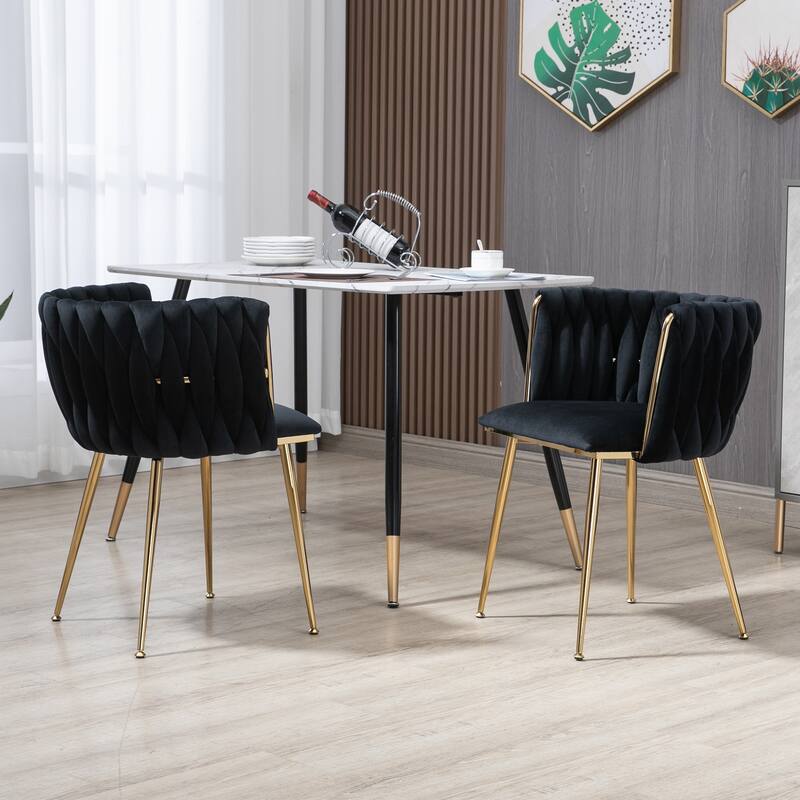 Makeup Chair, Home Backrest Light Luxury Dining Chair, Balcony Table Edge Chair (set of 2)