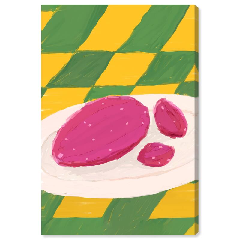 Wynwood Studio Canvas Food and Cuisine Magenta Fruit Pink and Dark Pink Traditional Wall Art Canvas Print