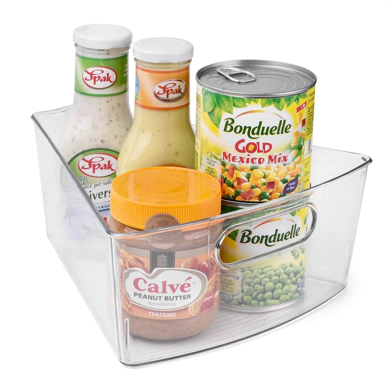 4-Pack Lazy Susan Organizer w/ Front Handle, Wedge Storage Bin Cabinet Container
