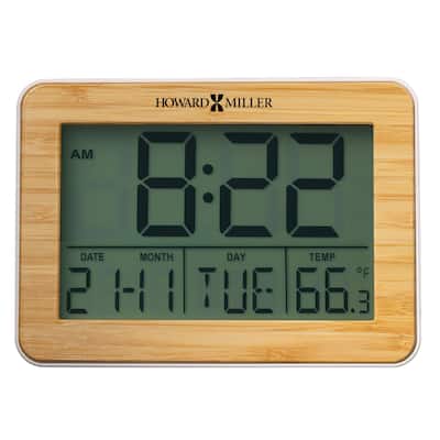 Howard Miller Bamboo Frame Alarm Clock - 6.5-inches Wide