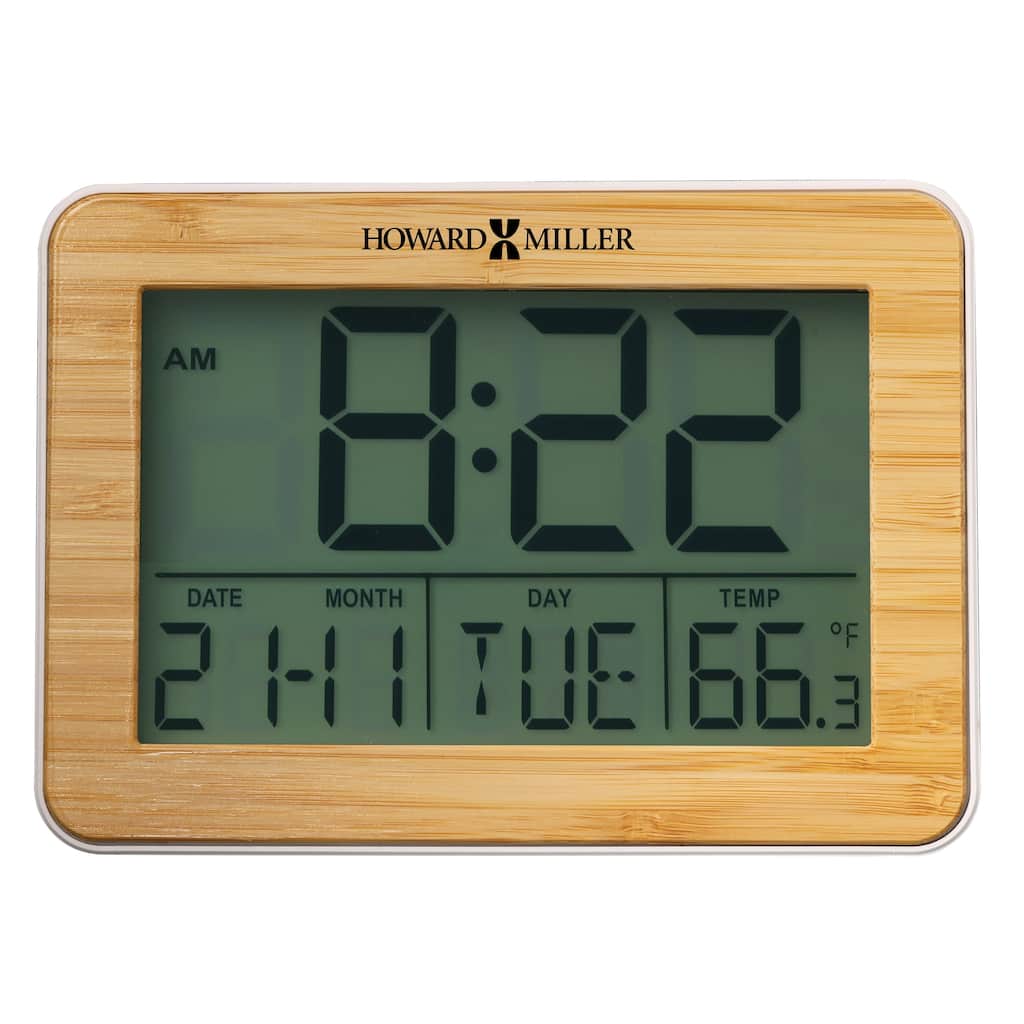 Howard Miller Bamboo Frame Alarm Clock - 6.5-inches Wide