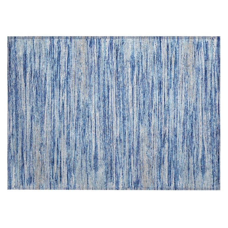 Machine Washable Indoor/ Outdoor Chantille Abstract Stripe Rug