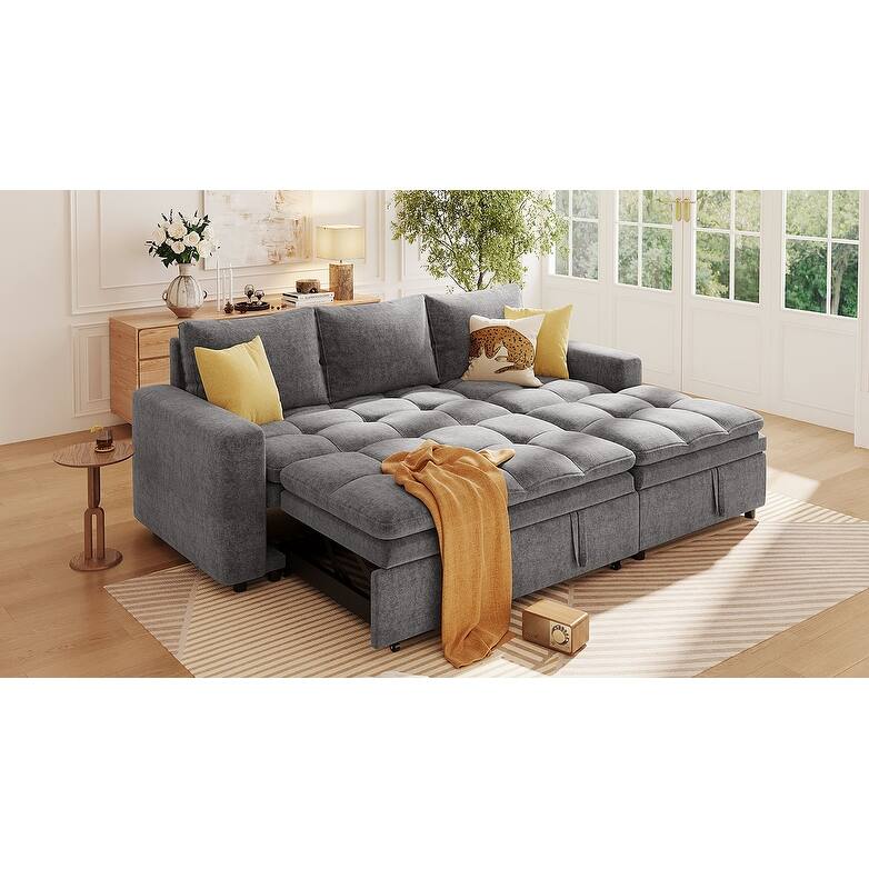 Versatile Sectional Sofa Bed with Chaise, Storage, and Easy Assembly